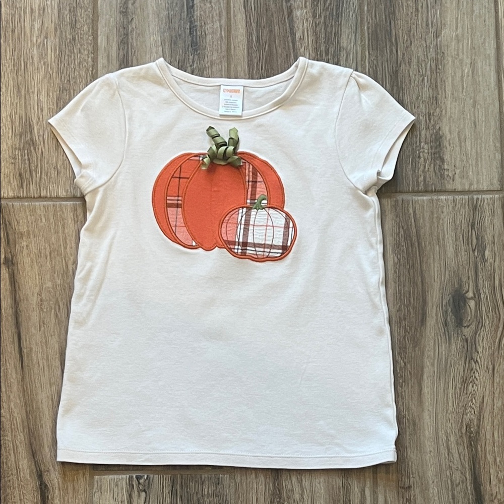 Gymboree Cream and Orange Pumpkin Tee Size 8